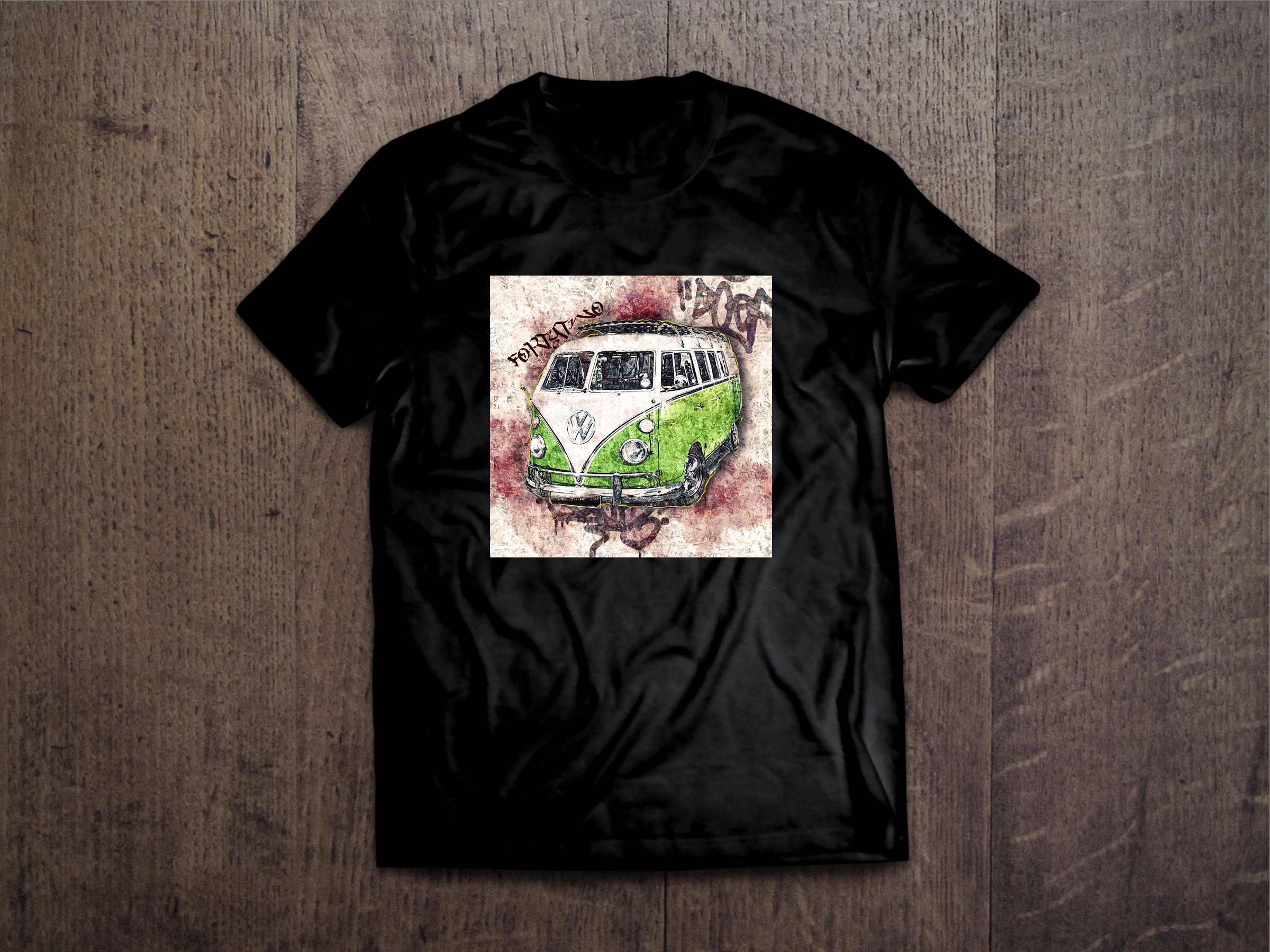 VW Samba Street Art VW Street Art Samba Tshirt