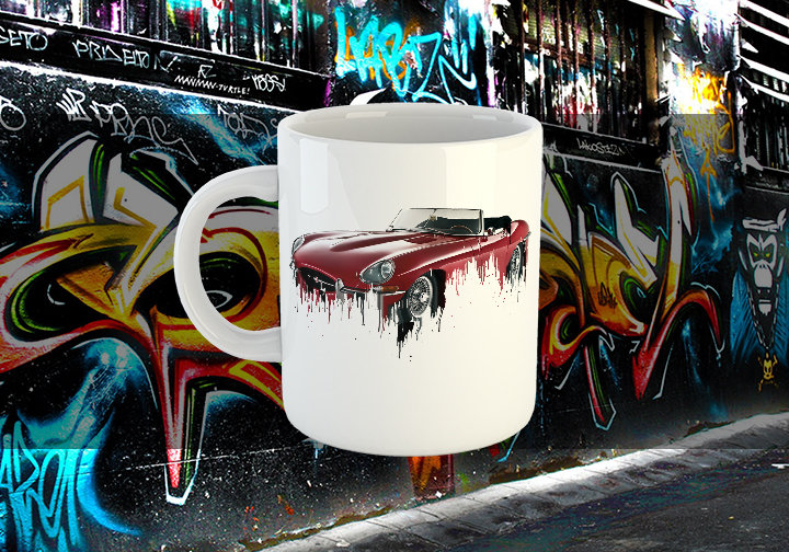 Jaguar eType Liquid Metal Jaguar Liquid Metal eType Mug