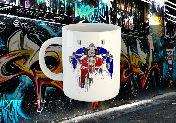 Lambretta Scooter Liquid Metal Mug Lambretta Liquid Metal Scooter Mug