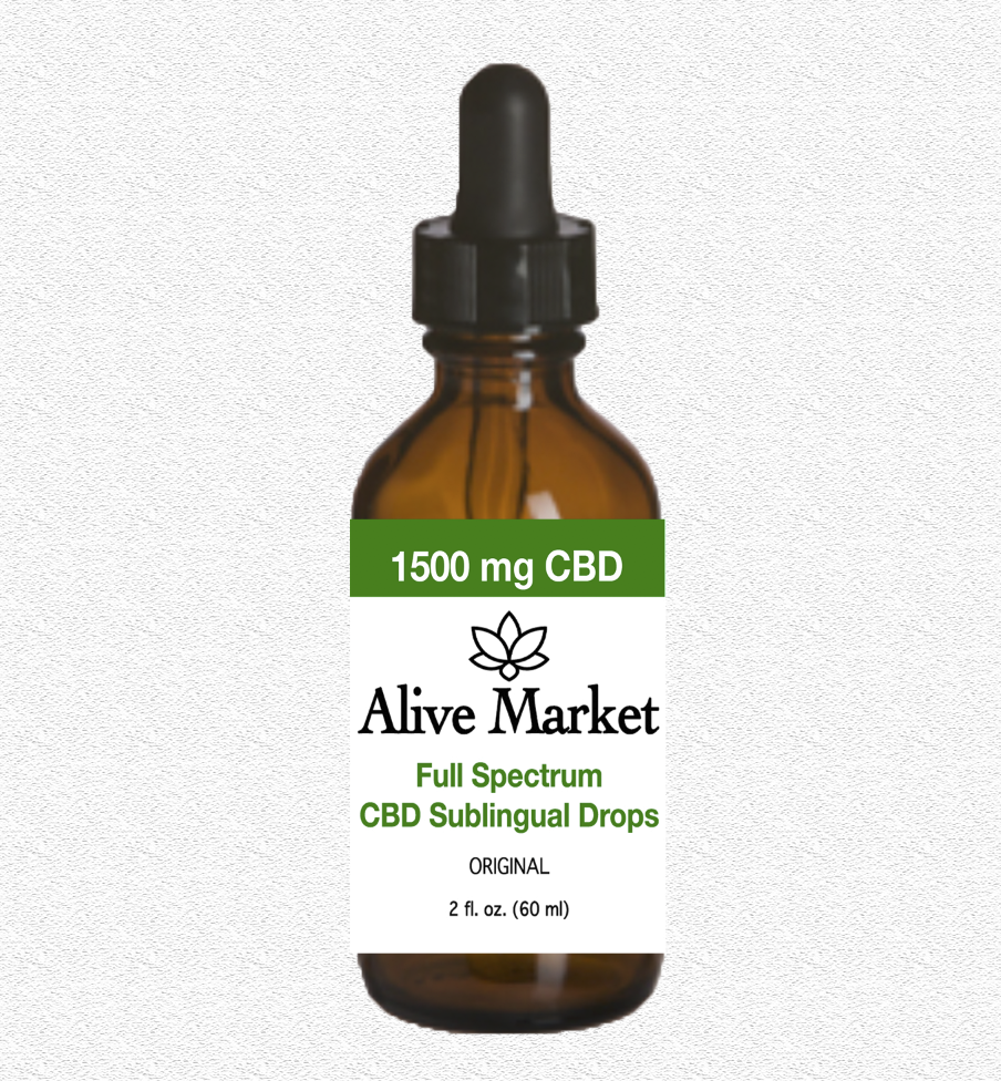 Alive Market Full Spectrum CBD Oil Tincture Drops 1500 mg Original 00000