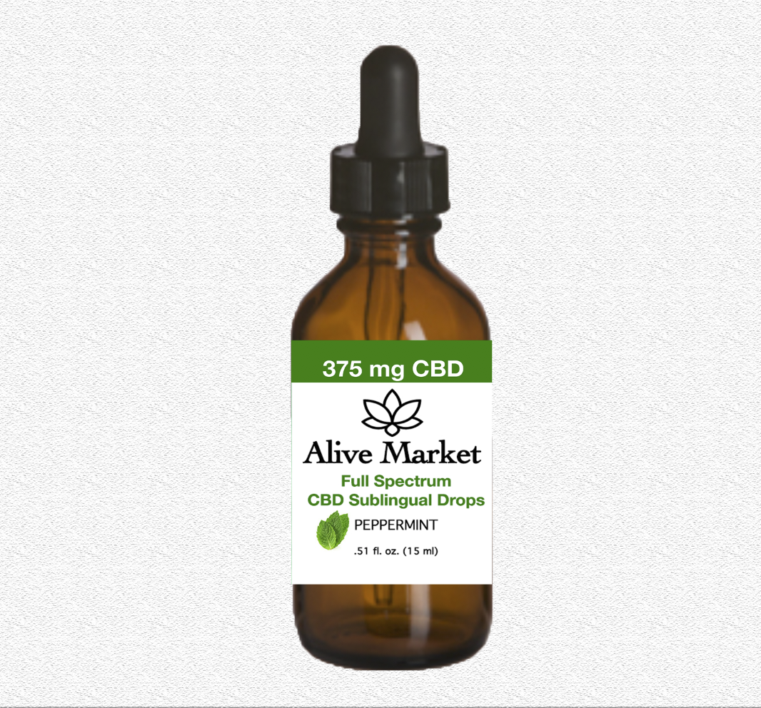 Alive Market Full Spectrum CBD Oil Drops 300 mg Peppermint 00003