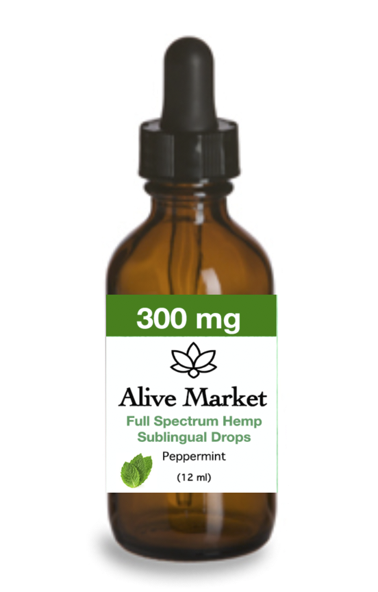 Alive Market Full Spectrum CBD Oil Drops 300 mg Peppermint 00003