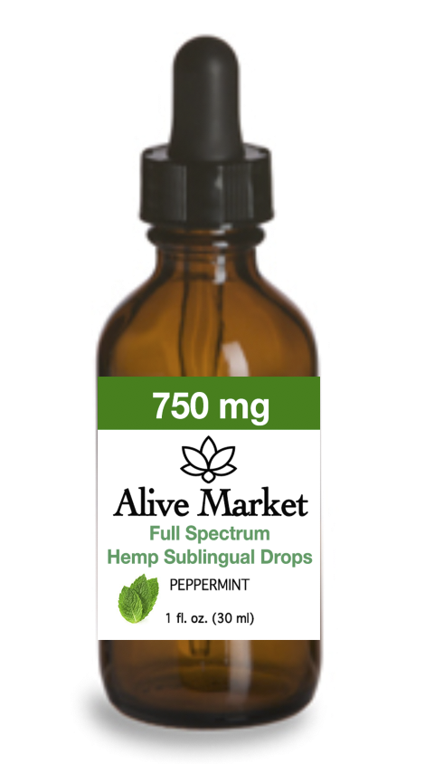 Alive Market Full Spectrum CBD Oil Drops 750 mg Peppermint 00005