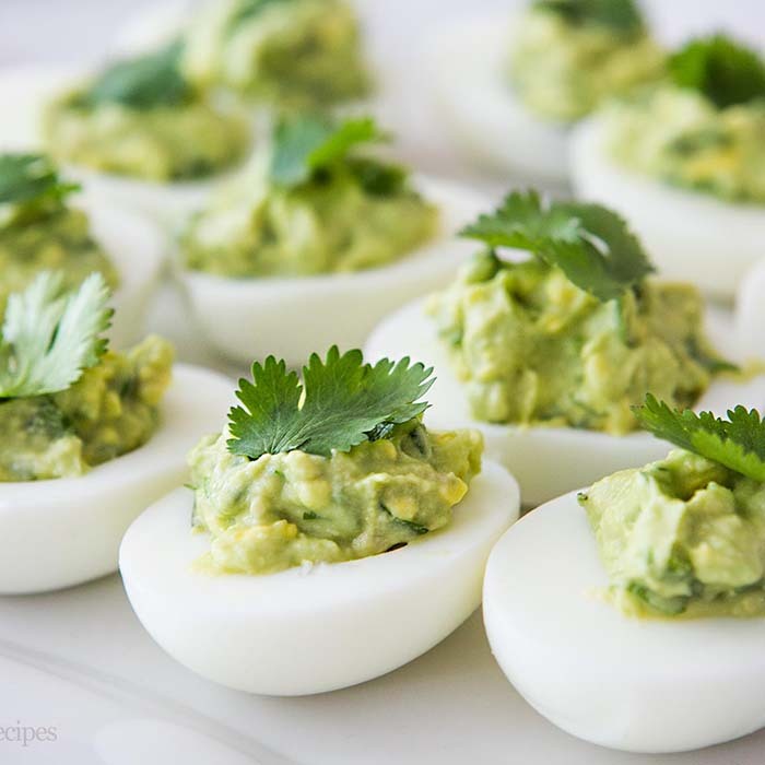 Guacamole pimento studded deviled eggs 00092