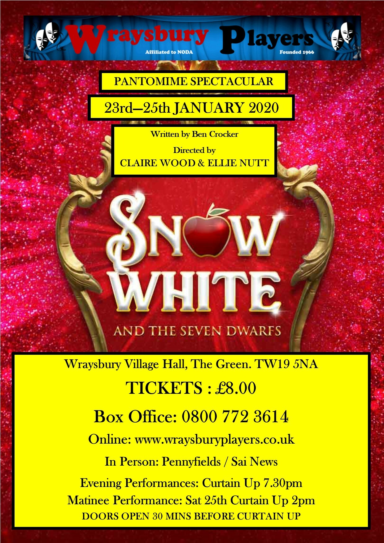 Snow White and the Seven Dwarfs - Sat Matinee 25th Jan 2020 SWASD250120MAT