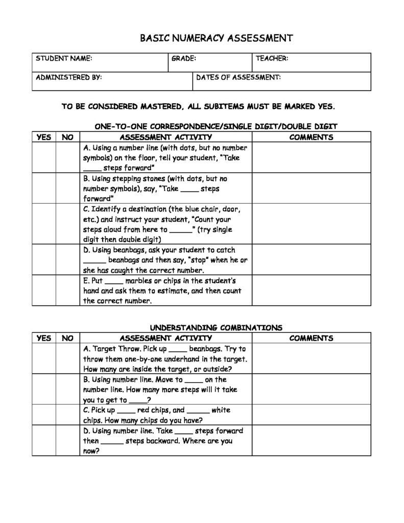 Basic Numeracy Assessment 00016