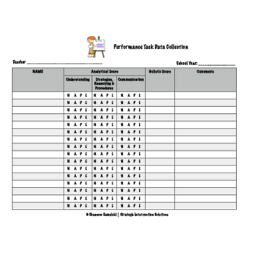 Performance Task Data Chart Performance Task Data Chart