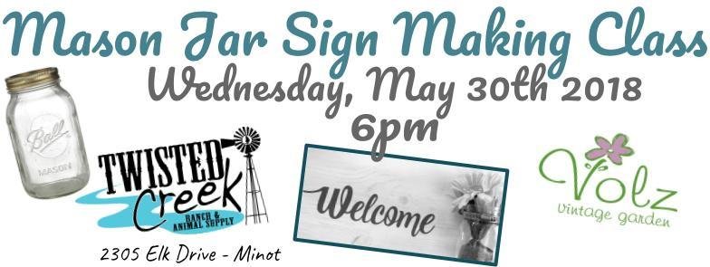 Mason Jar Sign Making Event Class masonjarclass