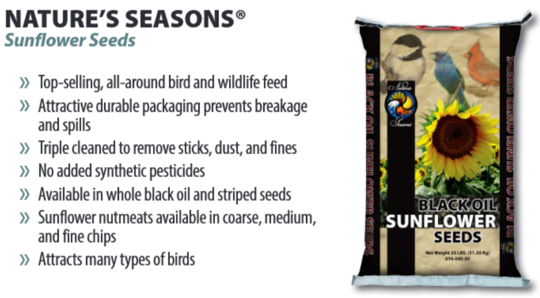 Wild Bird Food Black Sunflower Seeds 50lb 016-036-03