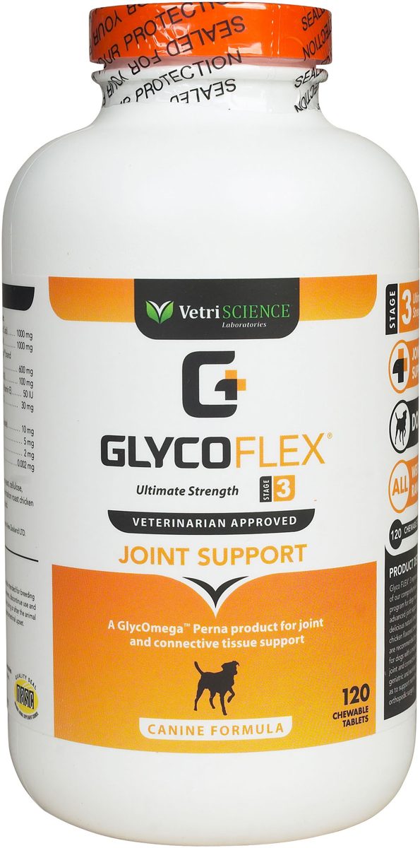 Glyco Flex-3, жевательные таблетки, для собак, уп. 120 таб. 0296 E2.6