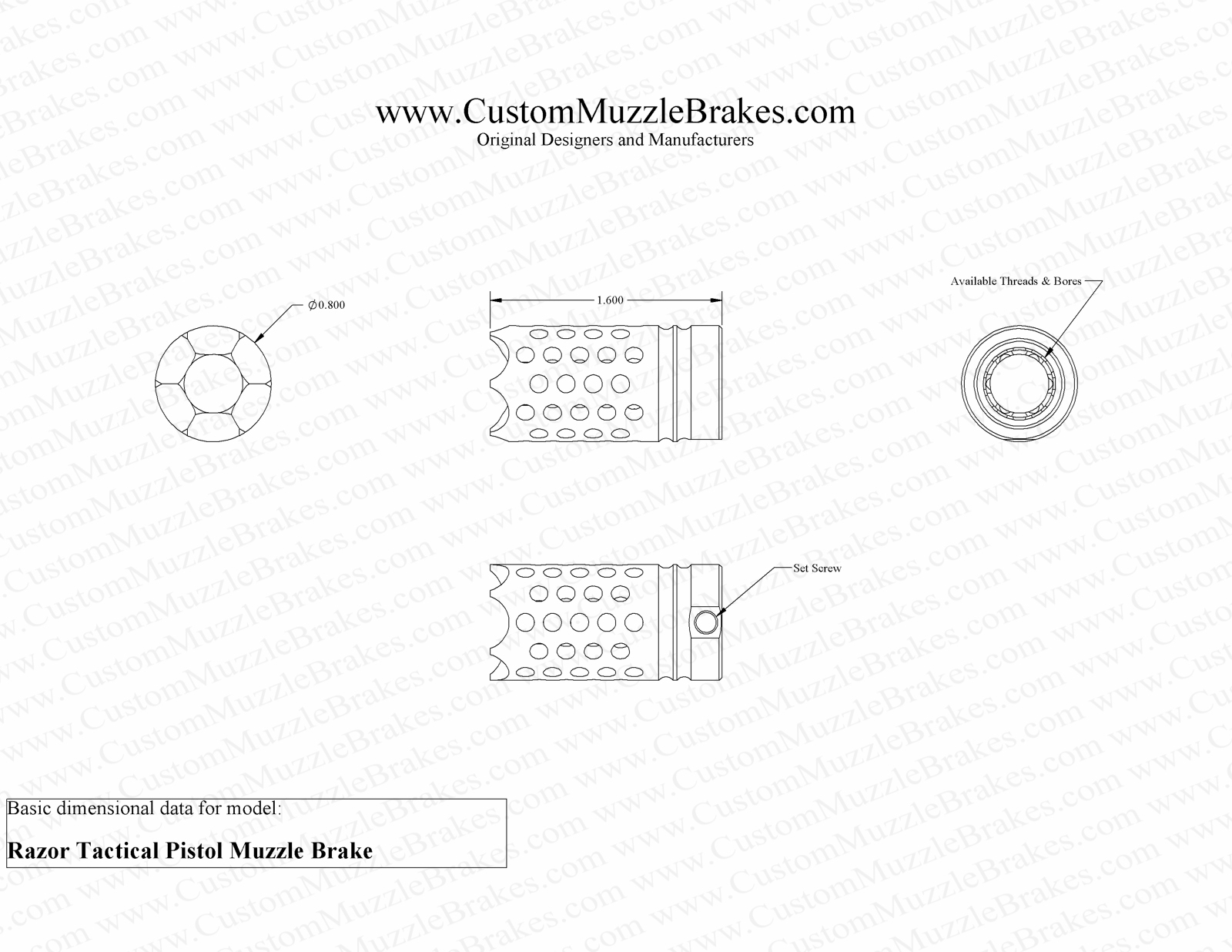 Razor Tactical Pistol Muzzle Brake - Authentic Original Manufacturer