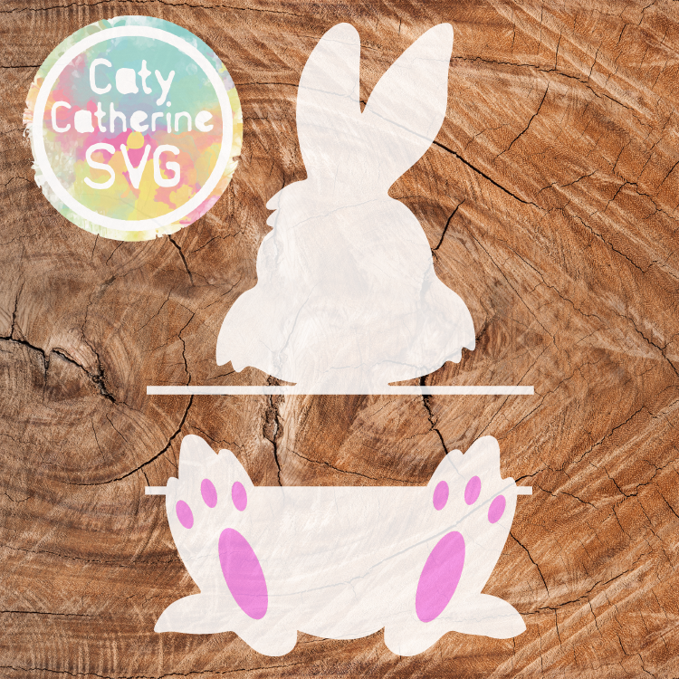Easter Bunny Split Monogram SVG Cut File CATYCATHERINE0000177-01