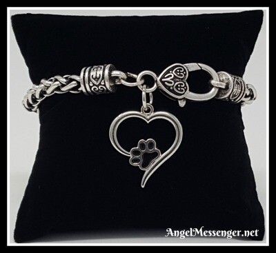 Teamer Paw Print Heart Charm Bracelet Teamer Paw Print Heart Charm Bracelet