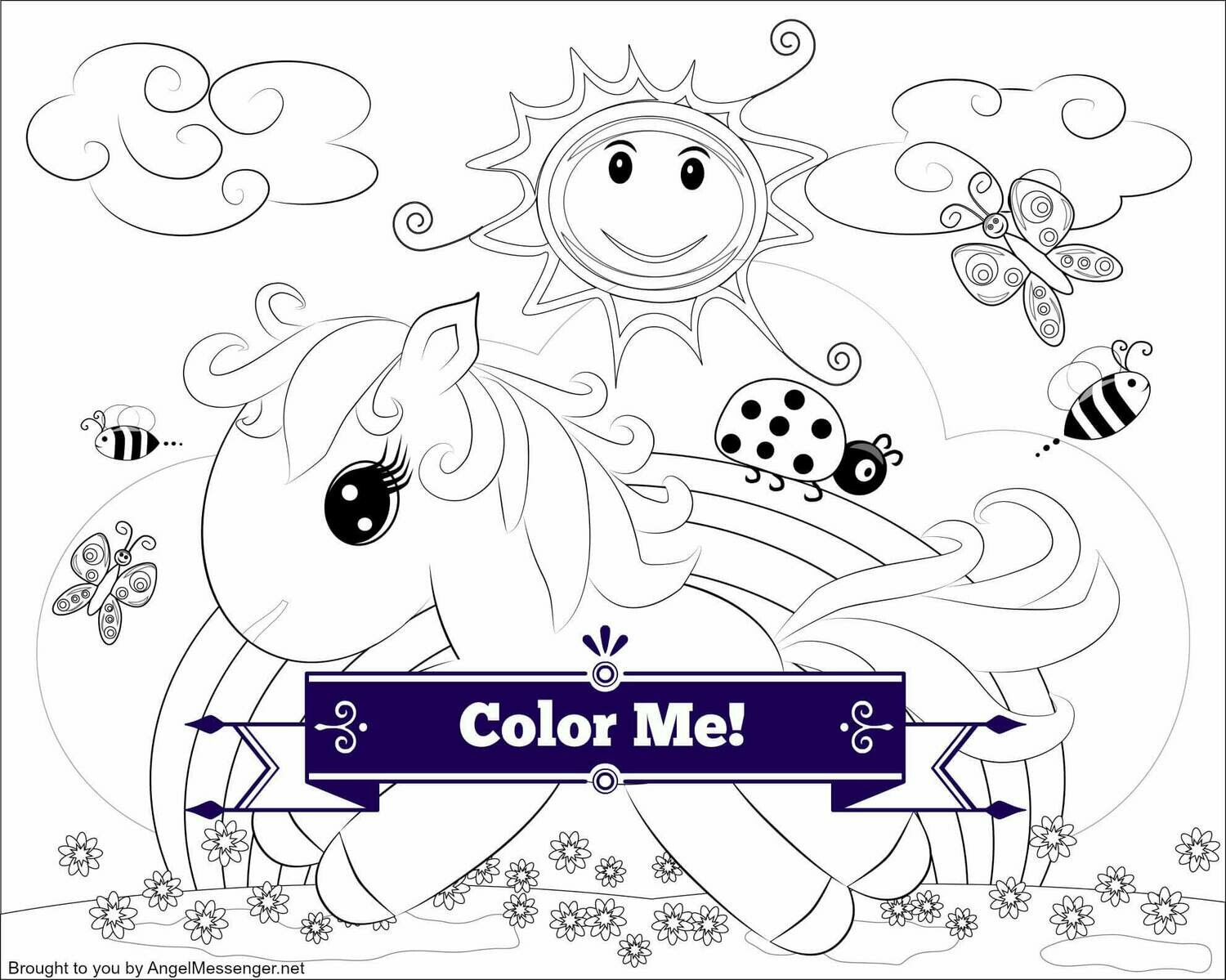 Rainbow Pony Coloring Page (for kids) Rainbow Pony Coloring Page (for kids)