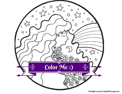 Goddess Rainbow Coloring Page Goddess Rainbow Coloring Page