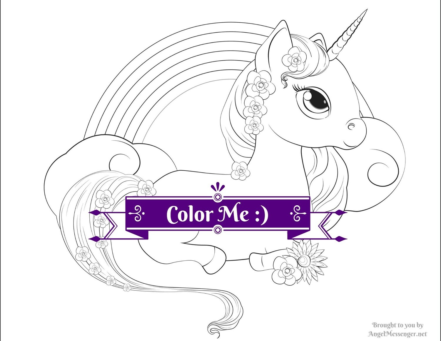 Unicorn Pony Rainbow Coloring Page Unicorn Pony Rainbow Coloring Page