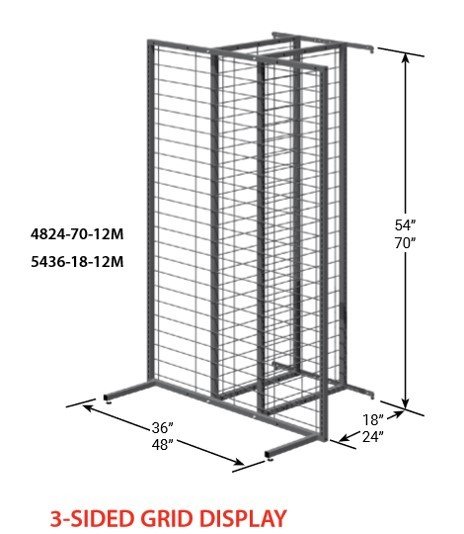 3-Sided Grid Display 14774