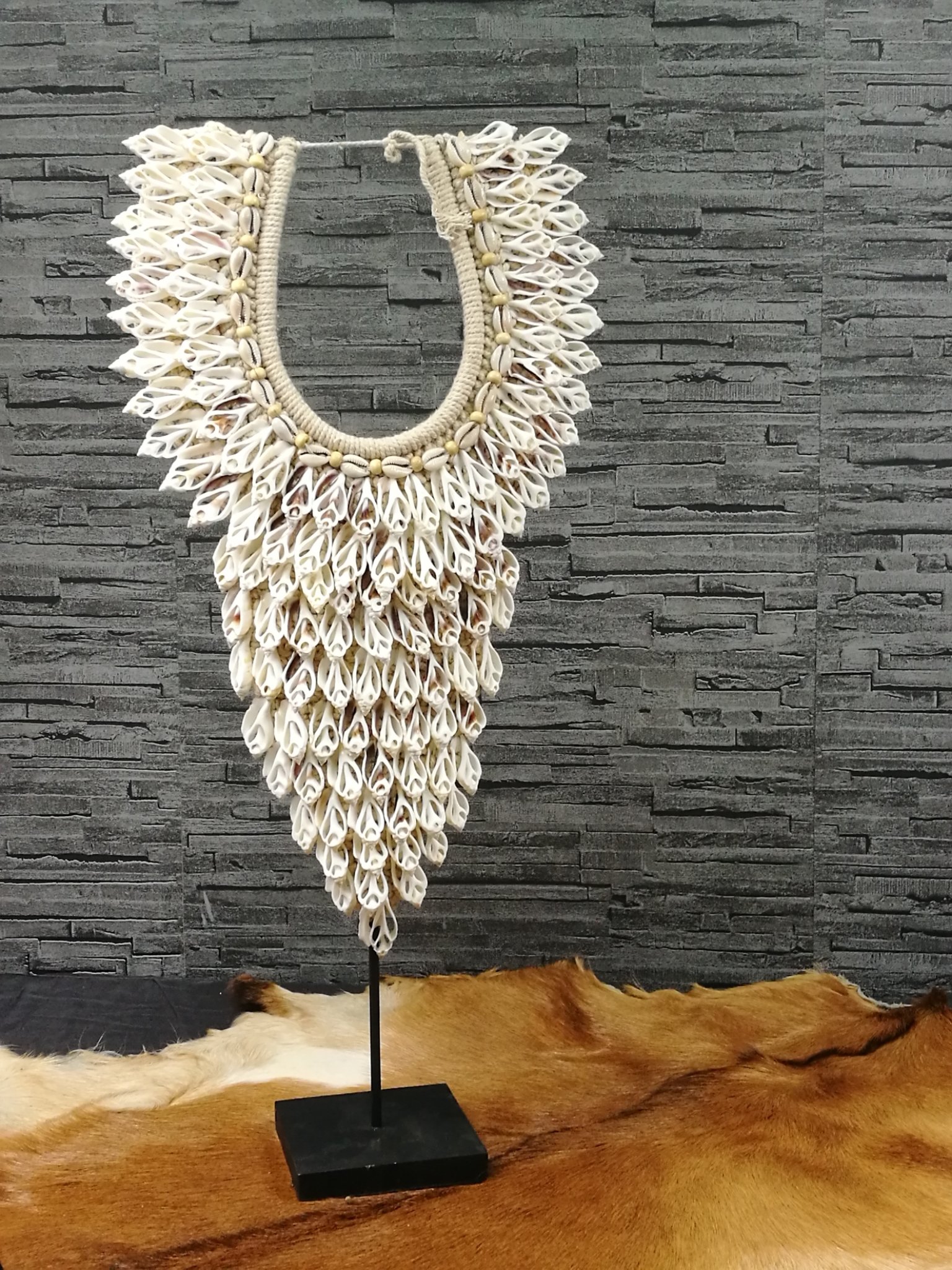 Schelpenketting lang model wit 00912
