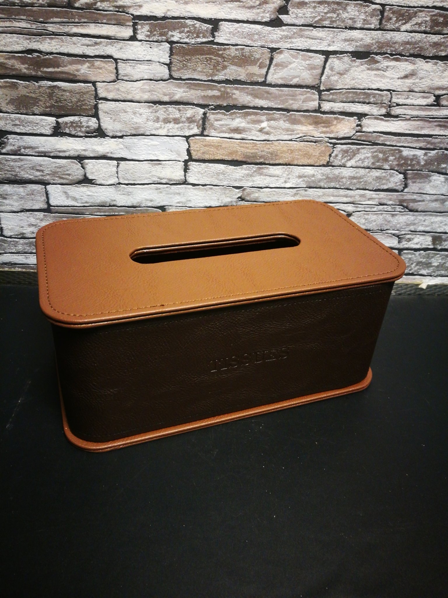 Leren tissue box 01106
