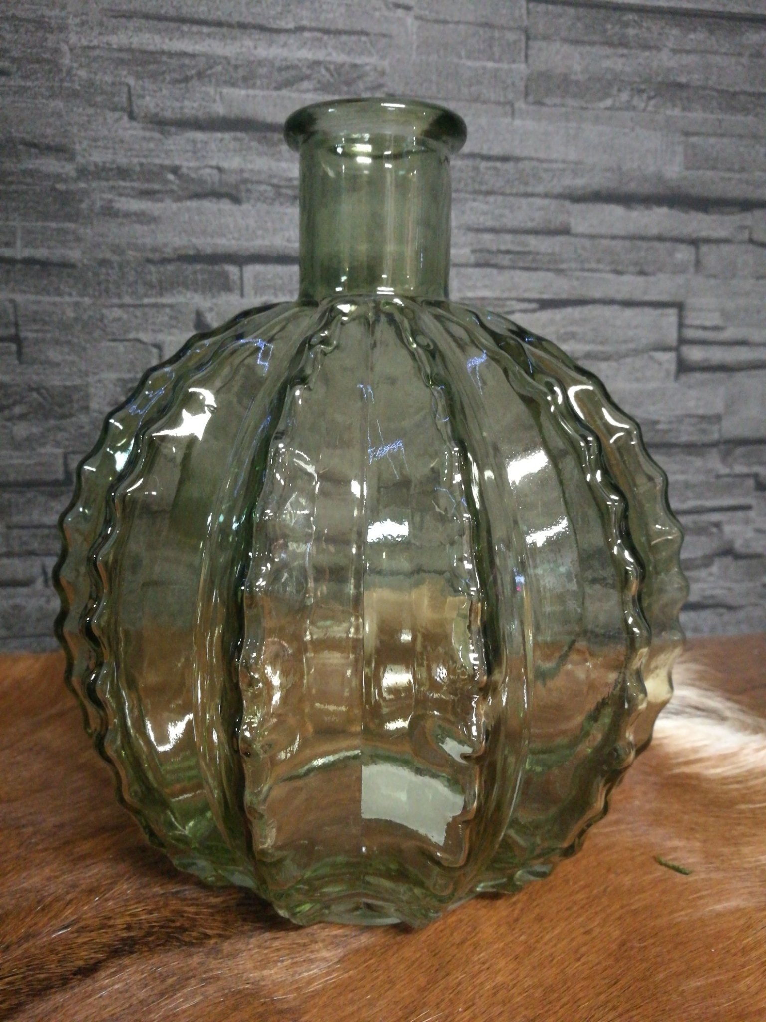 Glazen cactus vaas groen 01224
