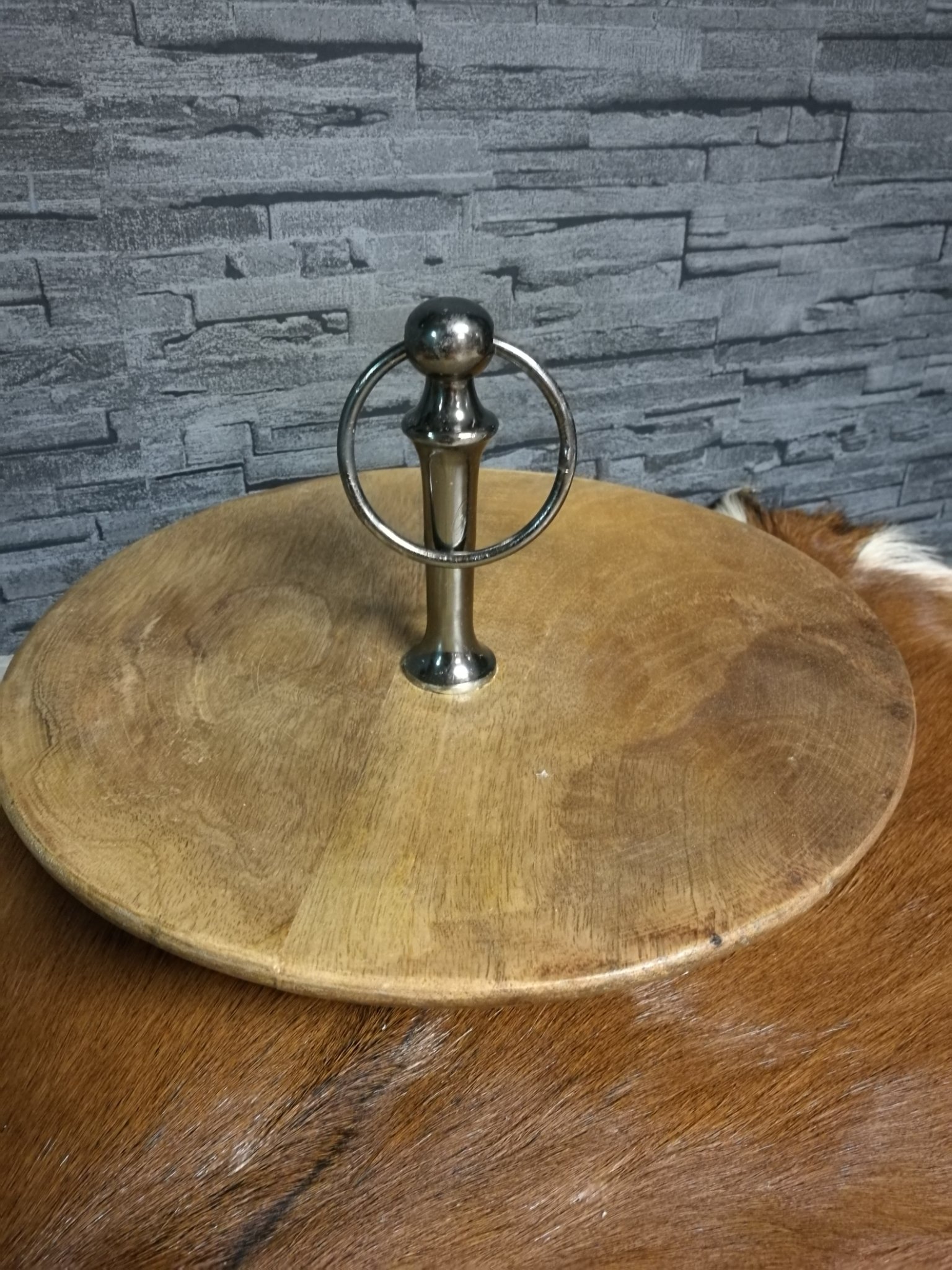 Houten etagère met metaal handgreep 01379