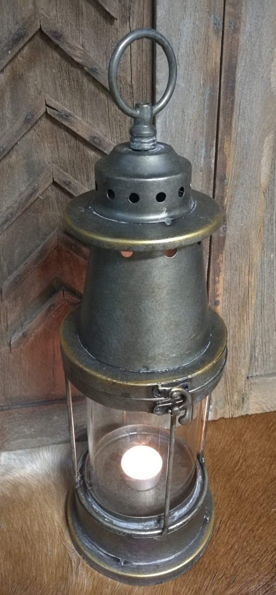 Lantaarn zink antiek 01397