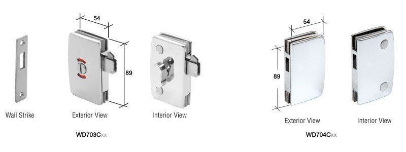 Crl Sliding Glass Door Lock With Indicator Receiver For 8mm To