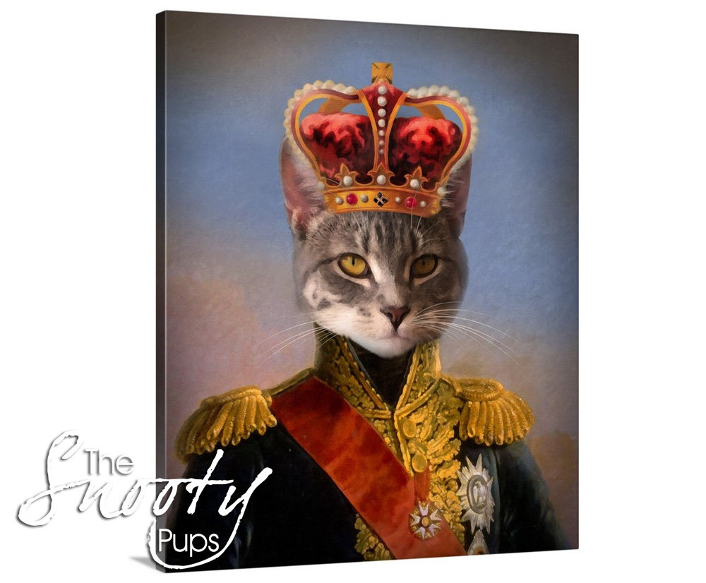 King Cat Portrait - Canvas