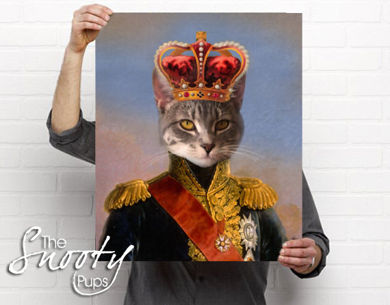 King Cat Portrait- Poster