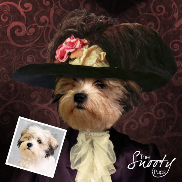 Victorian Lady Custom dog Portrait 00072