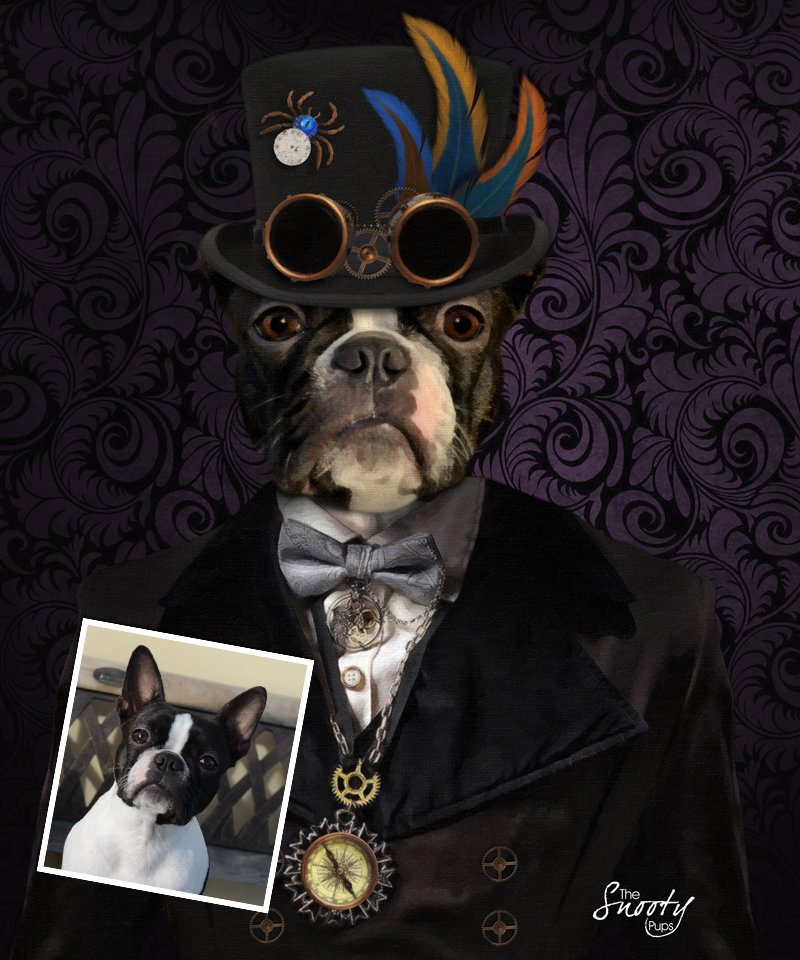 Steampunk Custom Dog Portrait 00087