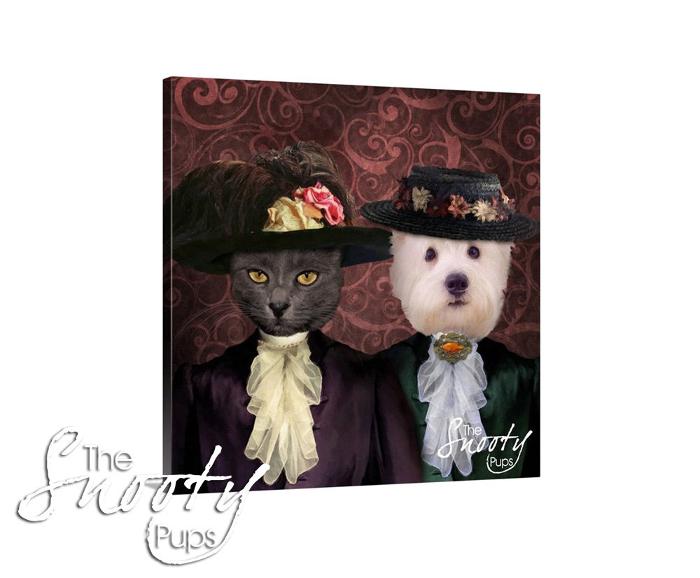 Vintage Couple Custom Pet Portrait