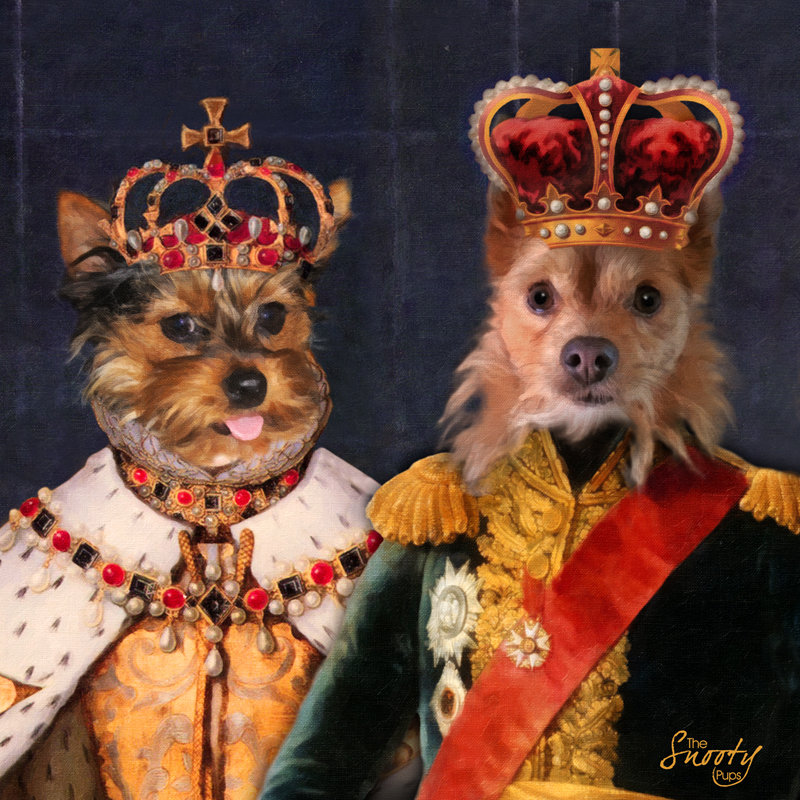 King & Queen Custom Couple Pet Portrait 00101