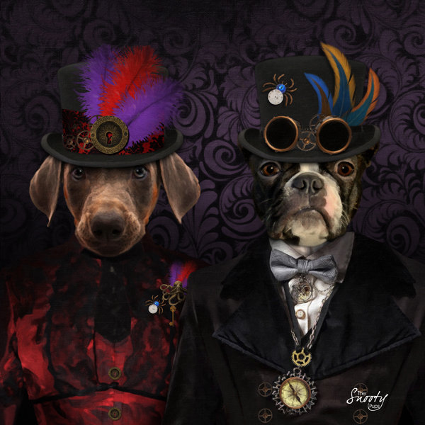 Steampunk Couple Custom Pet Portrait 00102