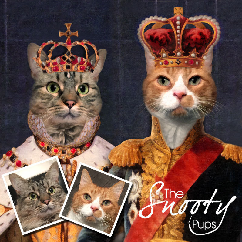 King & Queen Couple Portrait Cat Portrait 00105