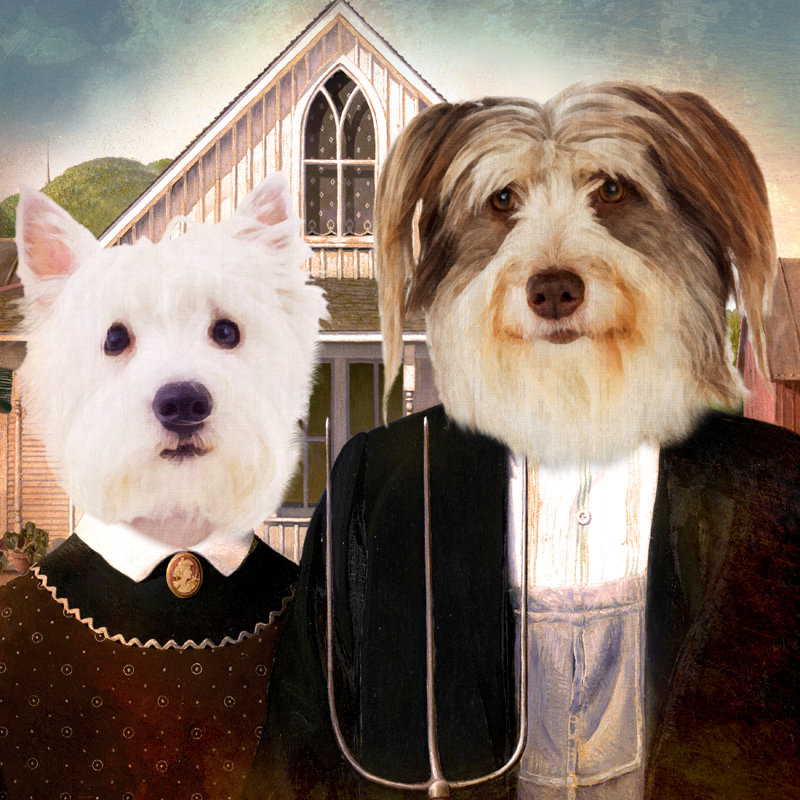 Farmer Couple Custom Pet Portrait 00104