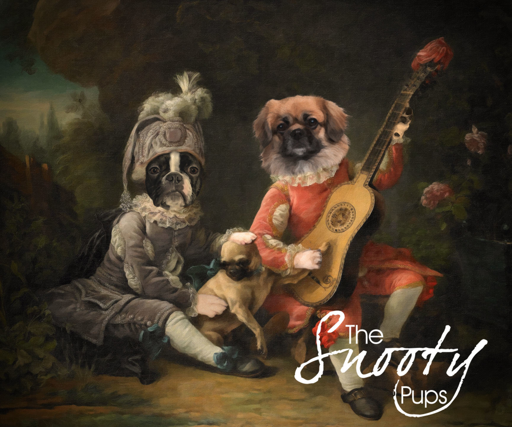 Renaissance Couple Custom Pet Portrait 00103