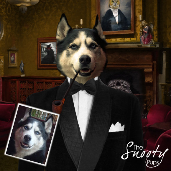 Smoking Jacket Custom Dog Portrait 00132