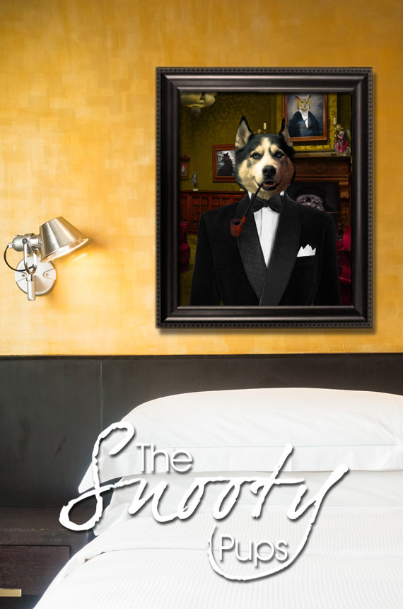 Smoking Jacket Custom Dog Portrait