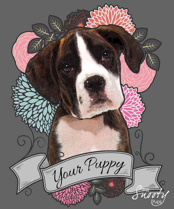 Tattoo Style Custom Dog Portrait 00134
