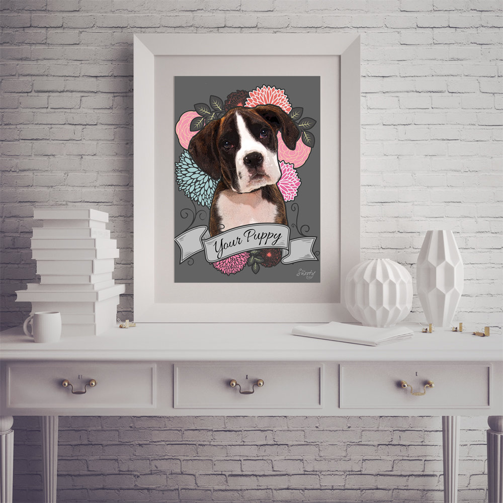 Tattoo Style Custom Dog Portrait
