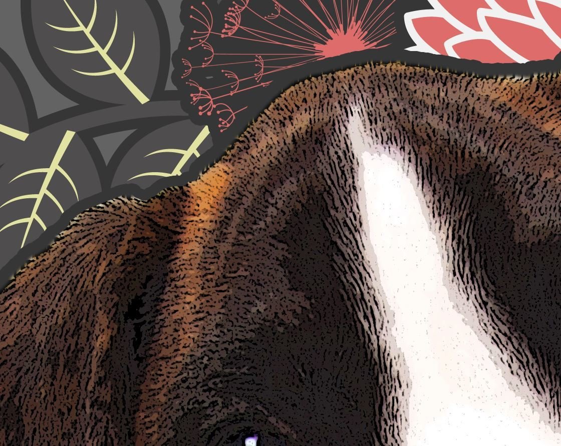 Tattoo Style Custom Dog Portrait