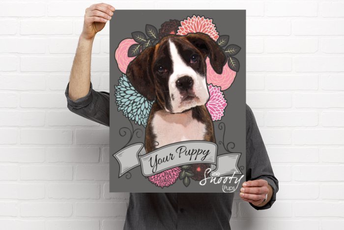 Tattoo Style Custom Dog Portrait