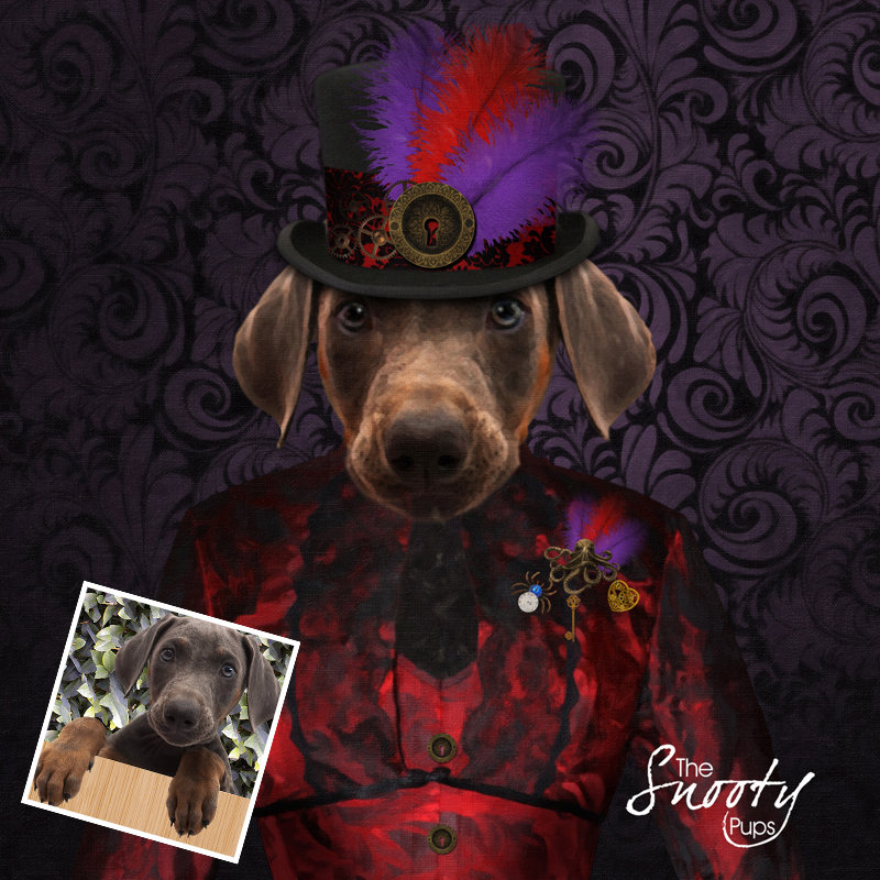 Steampunk Custom dog Portrait 00139