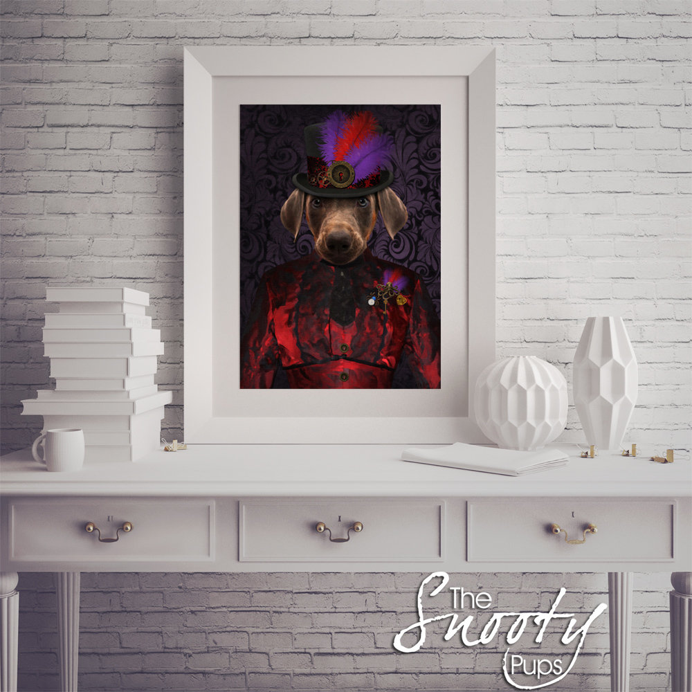 Steampunk Custom dog Portrait