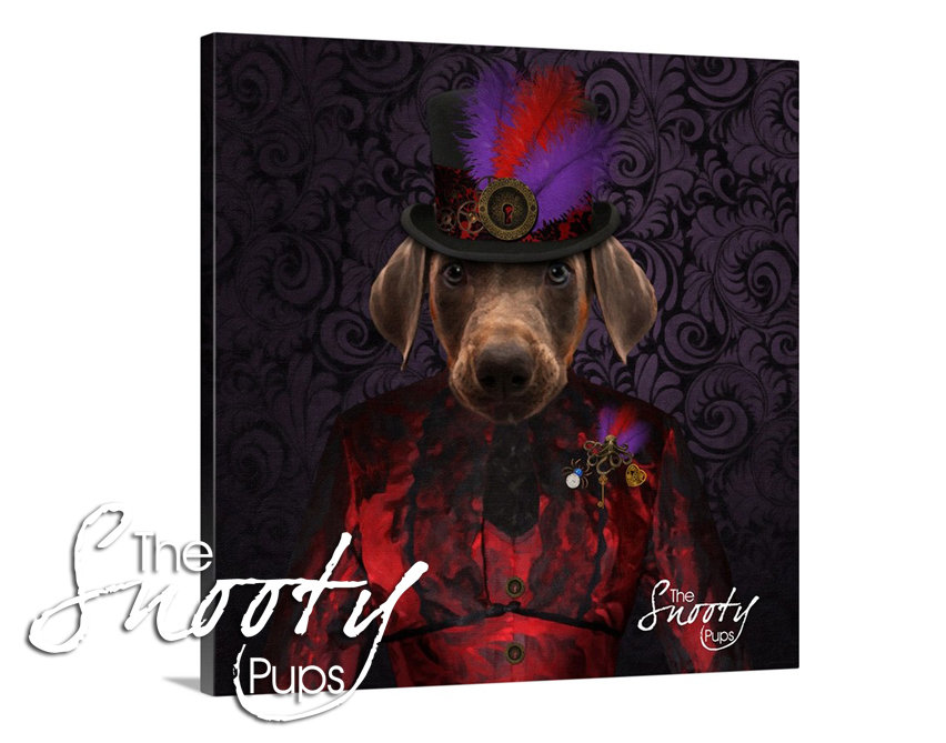 Steampunk Custom dog Portrait