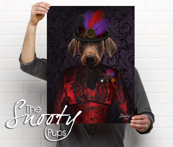 Steampunk Custom dog Portrait
