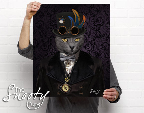 Steampunk Cat portrait