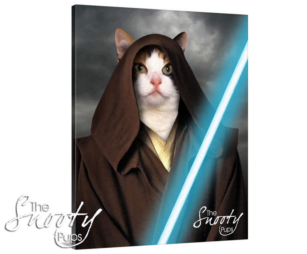 Obi Wan Start Wars Custom Cat Portrait