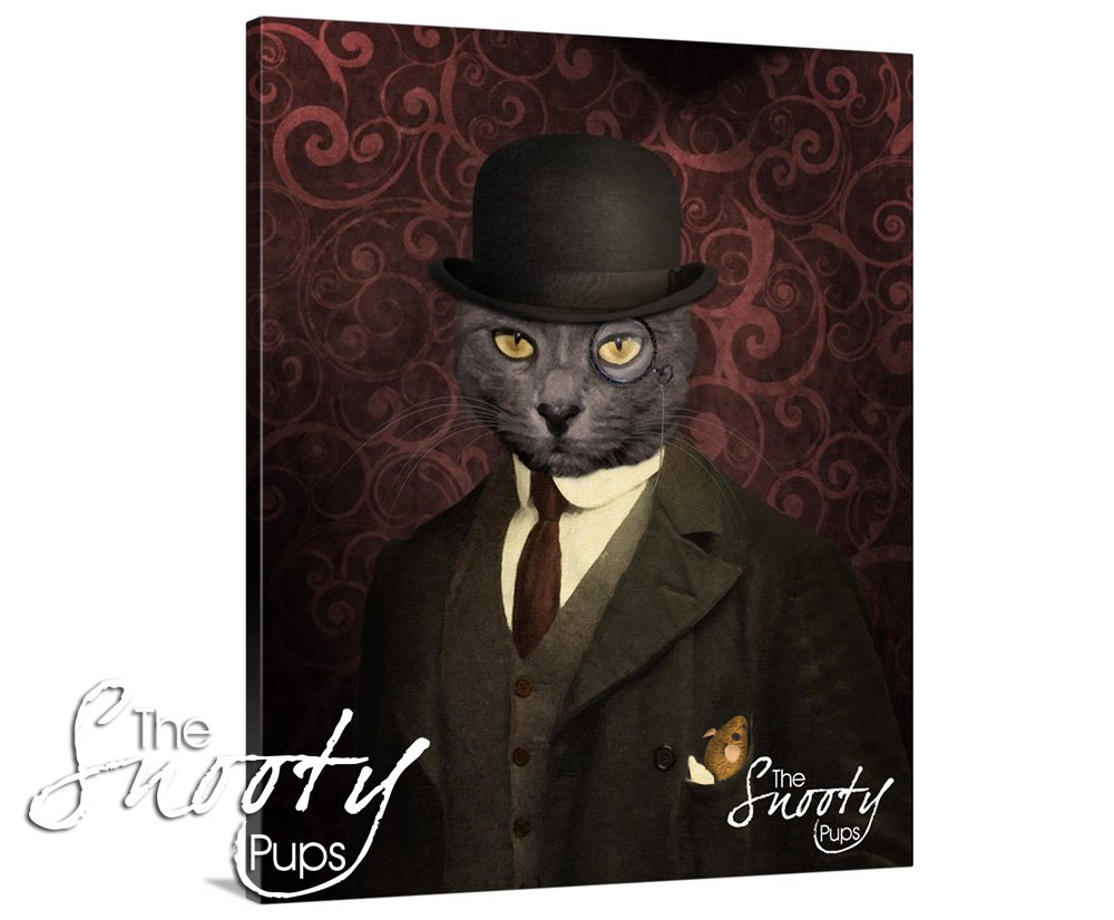 Bowler Hat Custom Cat Portrait